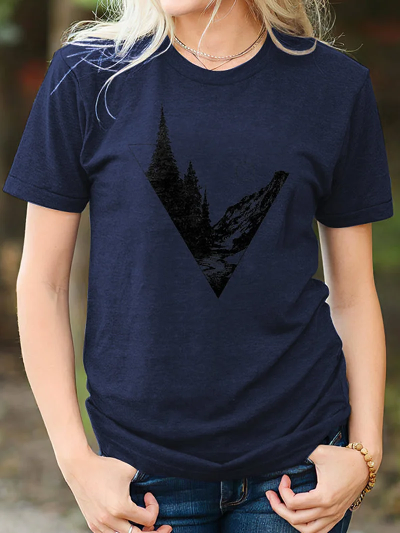 Crew Neck Outdoor Style Casual T-Shirt in  mildstyles