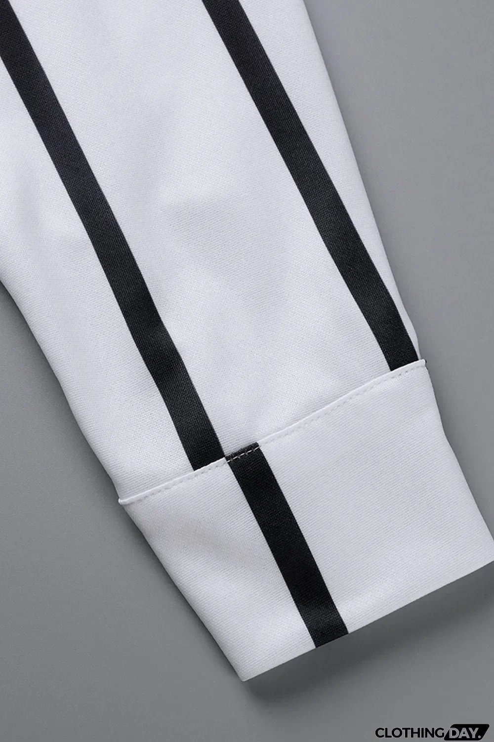 White Casual Striped Print Patchwork Turndown Collar Long Sleeve Two Pieces