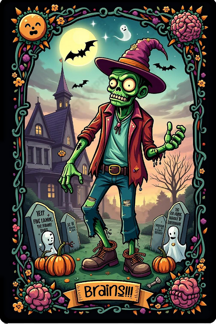 Book Zombie Skull Tarot (40*60CM) Diamond Painting gbfke