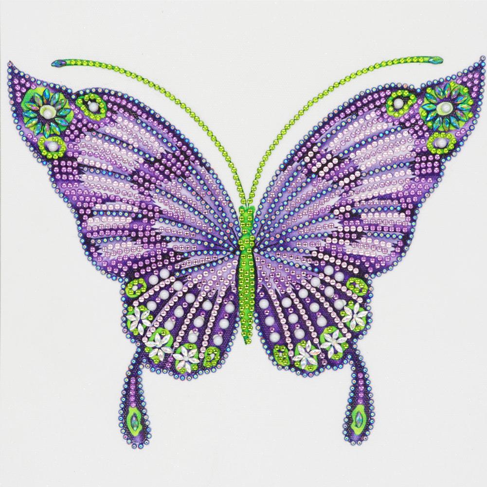 

30*30CM - Butterfly - Round Drill Diamond Painting, 501 Original