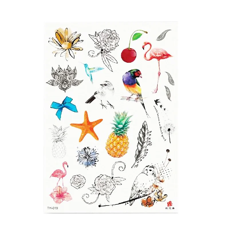 Waterproof Temporary Tattoo Sticker Watercolor Cute little animal pattern tattoo Water Transfer body art fake tattoo