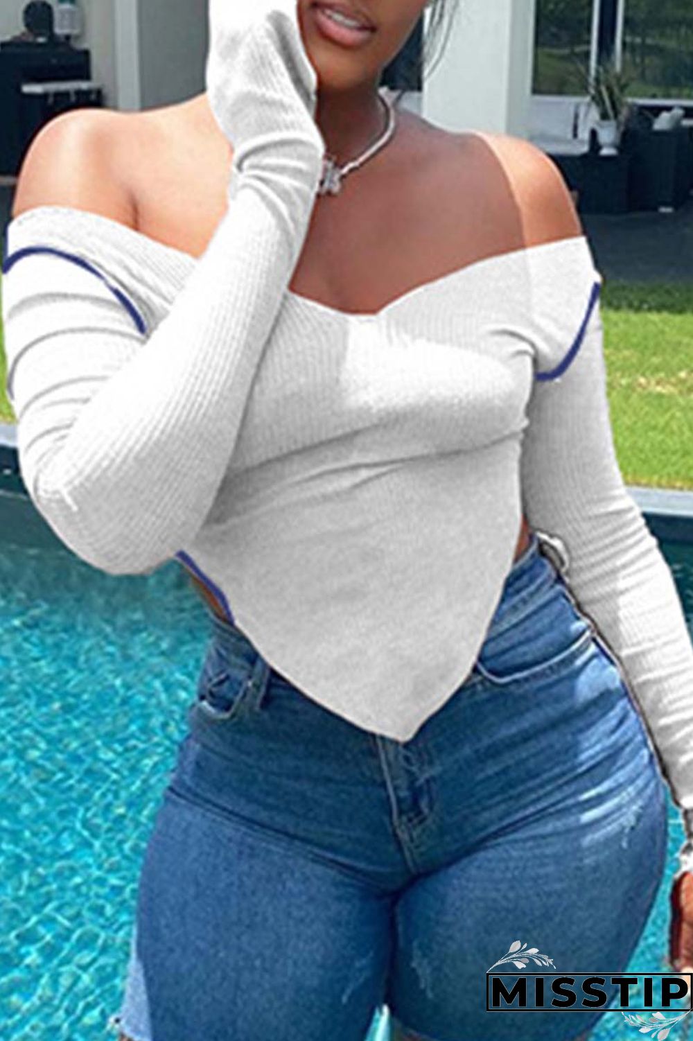 Orange Sexy Casual Solid Backless V Neck Tops