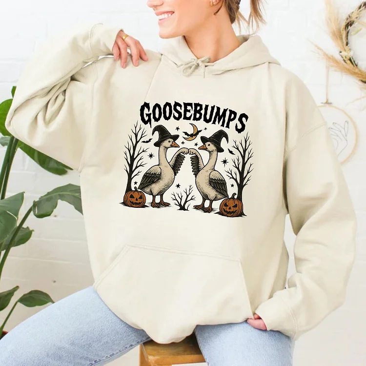 Goosebumps T-shirt, Spooky Halloween Funny Goose V-neck, Sweatshirt, Hoodie