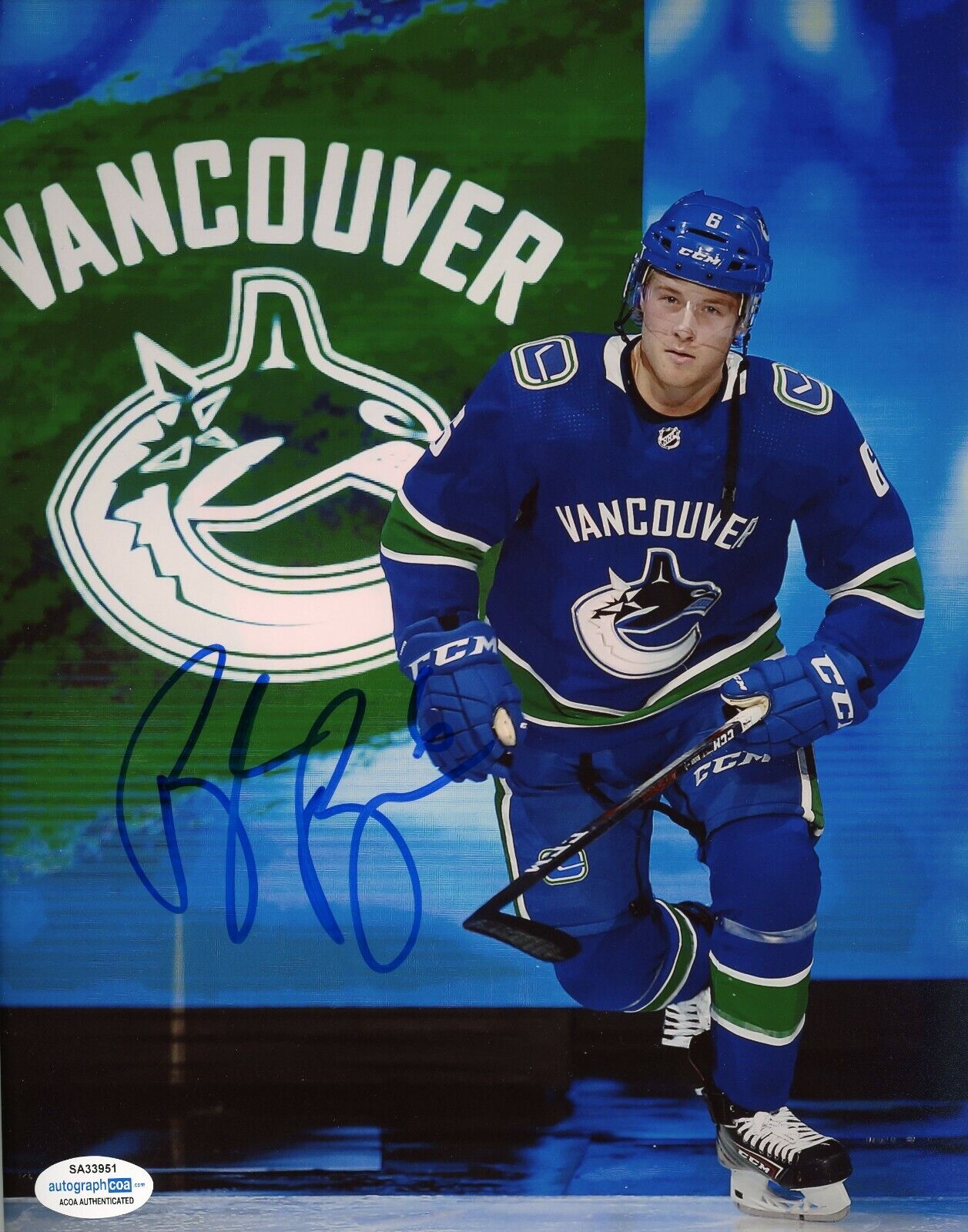 Vancouver Canucks Brock Boeser Autographed Signed 8x10 NHL Photo Poster painting ACOA #11