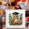5D DIY Partial Special Shaped Drill Diamond Painting Christmas Owl 22.8x22.8cm