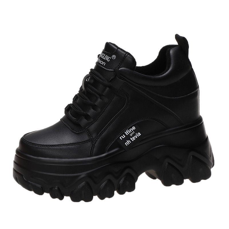 Women Winter Platform Sneakers Warm Fur Plush Insole Ankle Boots Women Spring Chunky Shoes Lace-up Tennis Shoes Woman Mujer 9CM
