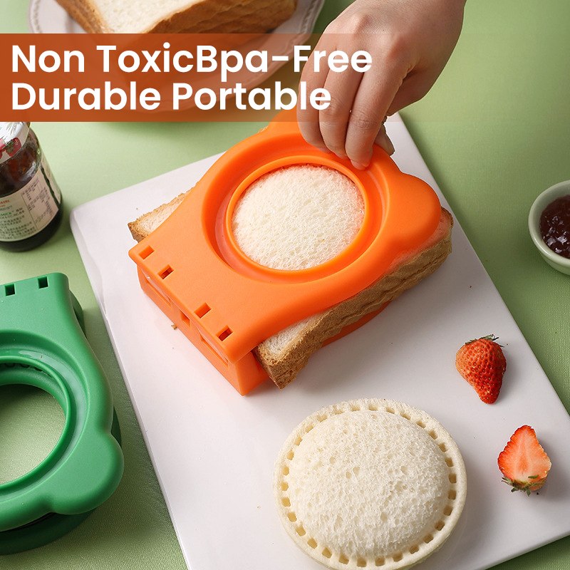 Uncrustable Sandwich Maker,Sandwiches Pocket Circle Shape 3.7Inch Sandwich Cutter And Sealer,Sandwich Cutter For Kids Breakfast And Lunchboxes (PINK