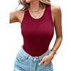 💥Chicme Round Neck Built-in Bra Ribbed Tank Top Fit Casual Comfortable