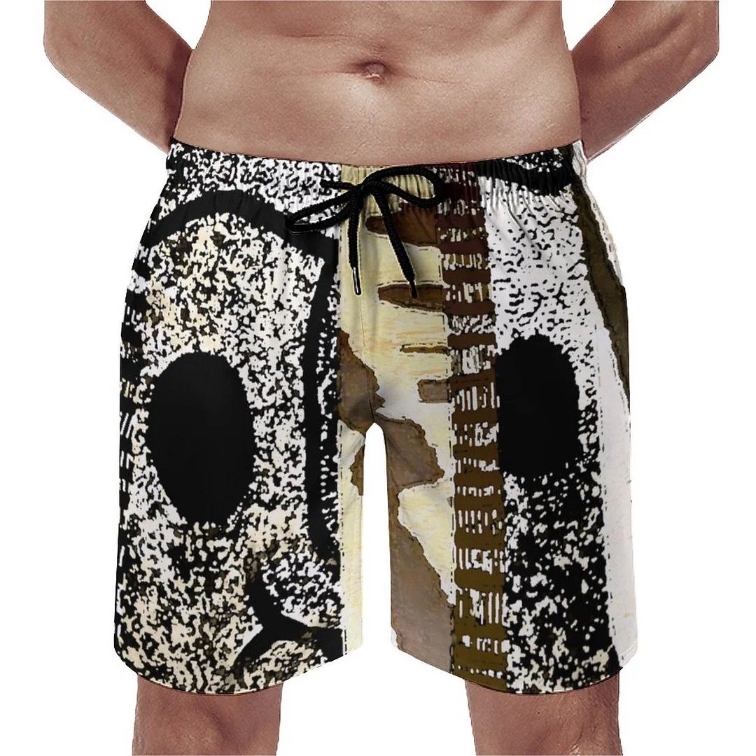 Abstract African Jungle Tribe Men's Swim Trunks Summer Board Shorts Quick Dry Beach Short with Pockets