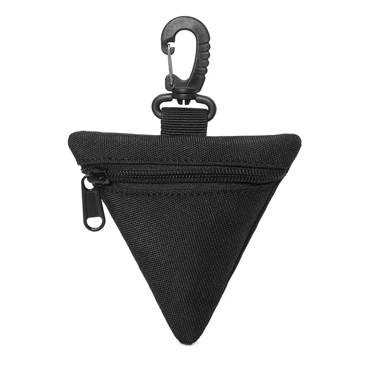 Molle Pouch Accessories Coin Pouch Holder with Buckle Triangle (A Black)