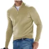 New Long Sleeve V-Neck Zipper Casual Sweater