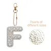 DIY 26 A-Z Letter Pearl Painting Keychain Charm Kits, Custom Alphabet Initial DIY Name Bag Key Ring Gift