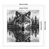 (US Only)Wolf Printed Cross Stitch Kit 50x50cm DIY 14CT Thread Art Needlework Decor