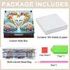 Wooden DIY Flower Swan Diamond Painting Kit Note Box with 160 Papers for Office