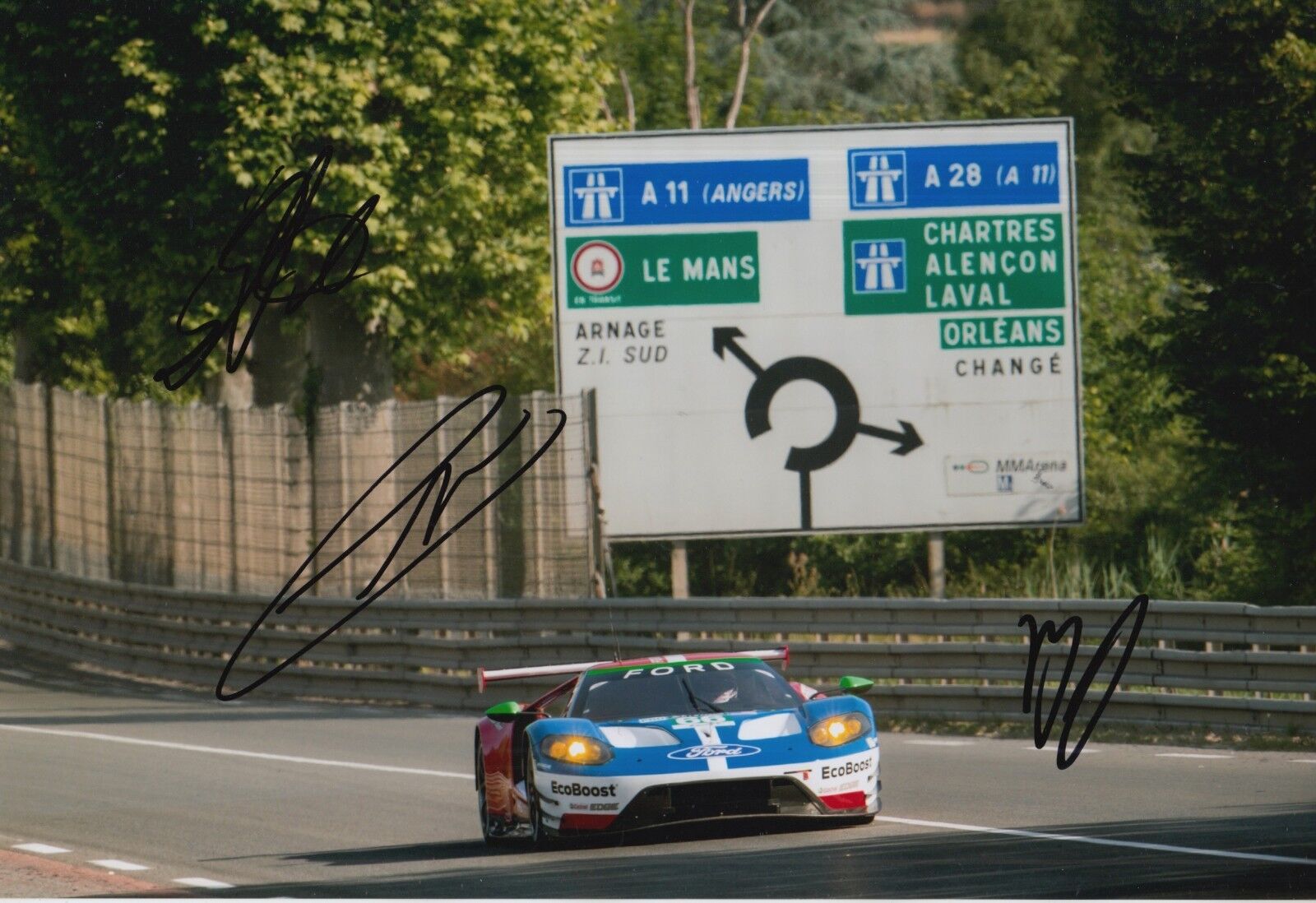 Mucke, Pla, Johnson Hand Signed Ford GT Le Mans 2017 12x8 Photo Poster painting 7.