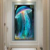 5D DIY Full Round Drill Diamond Painting Stained Glass Jellyfish Kit Decor(Y915)