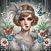 Noble femme orange, forme sp&eacute;ciale 5d bricolage partiel diamants, peintures d&rsquo;art pr&eacute;cieux pour adultes d&eacute;butants, d&eacute;coration int&eacute;rieure 11,81 x 11,81