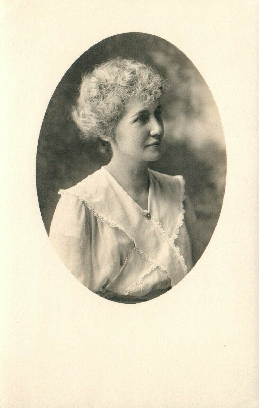 Antique Young Beautiful Girl with Blonde Hair Posing RPPC Real Photo Poster painting Postcard