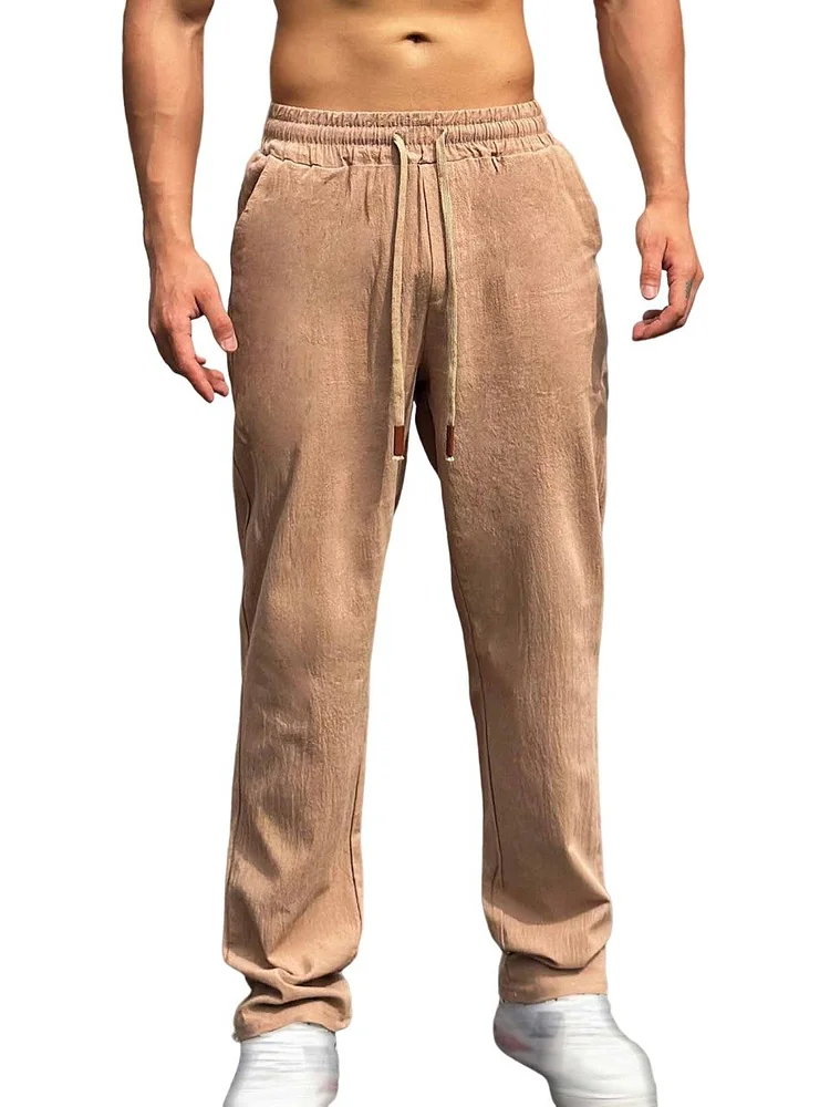 Men's Retro Casual Cotton And Linen Trousers