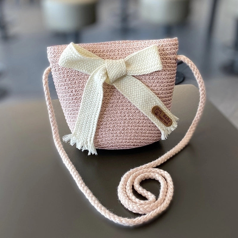 Girl’s Pastoral Minimalist Solid Color Straw Hat