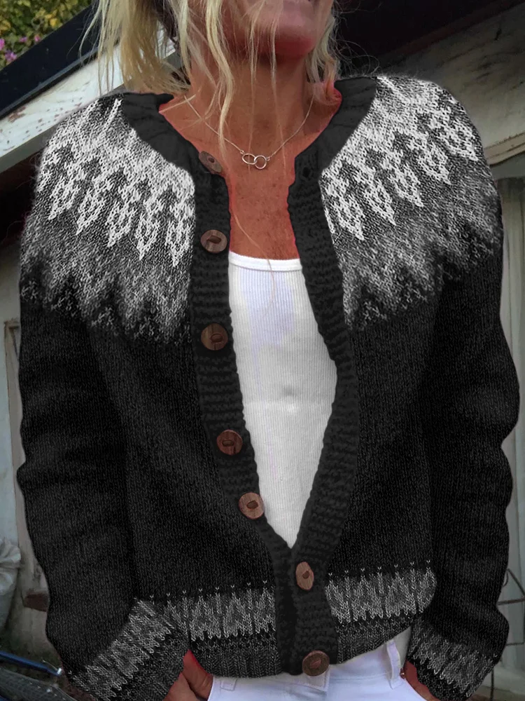 Vintage Tribal Icelandic Pattern Women's Sweater