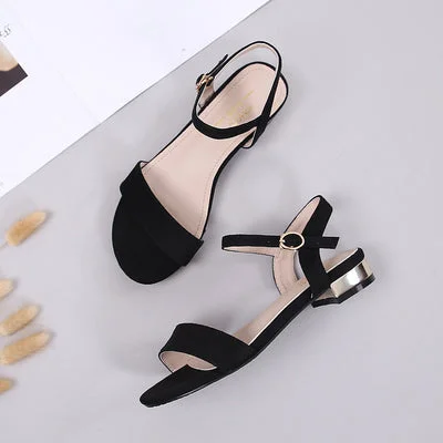 Women Flat Sandals Open Toe Ankle Strap Sandals QueenFunky