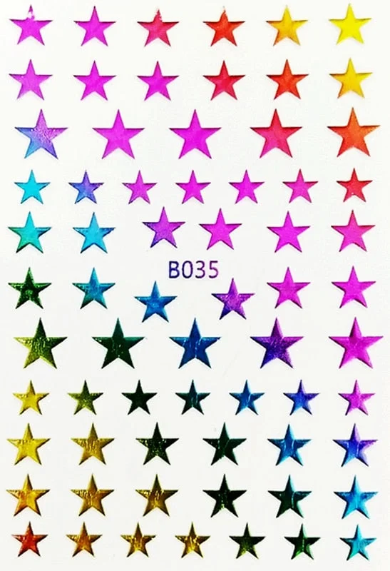 DIY Nail Art Stickers Star Light Manicure Design Accessories Back Glue Decoration Foil Nail Art Decor Designer Nail Stickers-Nail Inspo