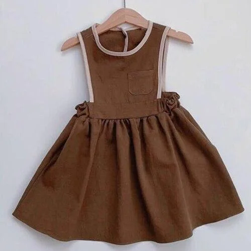 2020 New Korean Japan Style Summer Baby Girls Dresses Toddler Kids Girl Princess Dress Linen Clothing Kids Casual Fashion Dress