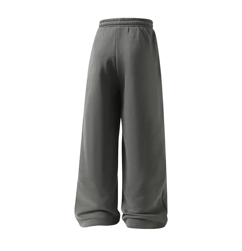 Men's Fleece Thermal Lined Sweatpants  Oversize Drawstring Waist Casual Loose Pants for Fall Winter School Season Daily Wear Stylish Menswear