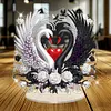 Ornaments cygne bricoleur noir et blanc