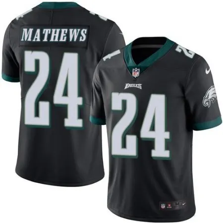 Eagles #24 Ryan Mathews Black Youth Stitched NFL Limited Rush Jersey