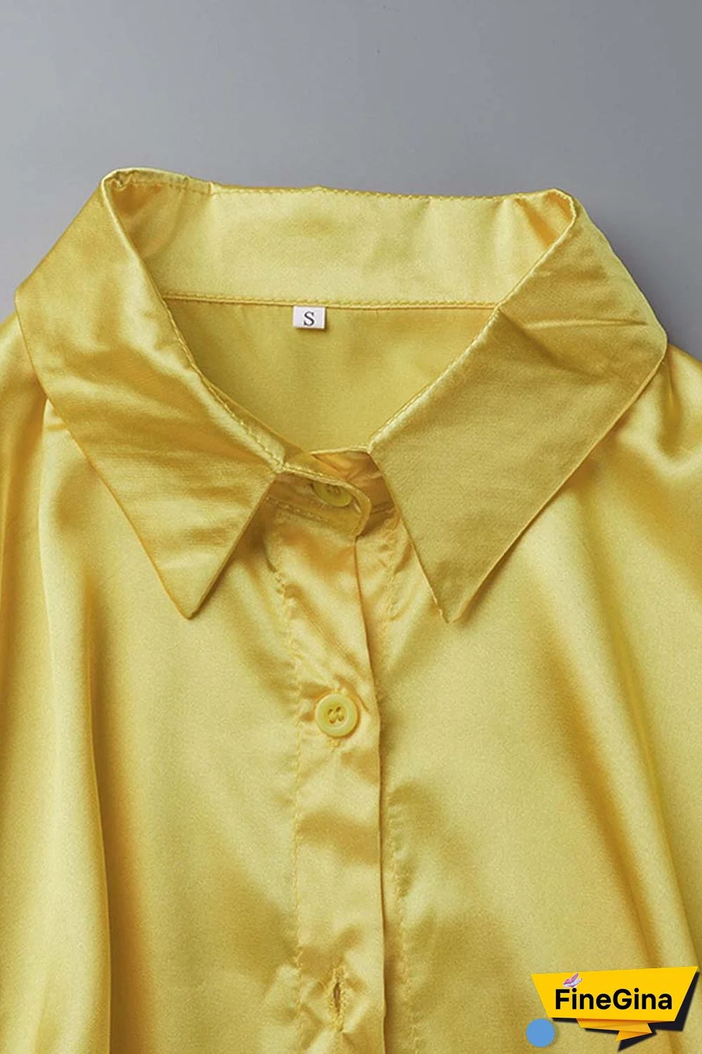 Green Casual Solid Basic Shirt Collar Tops