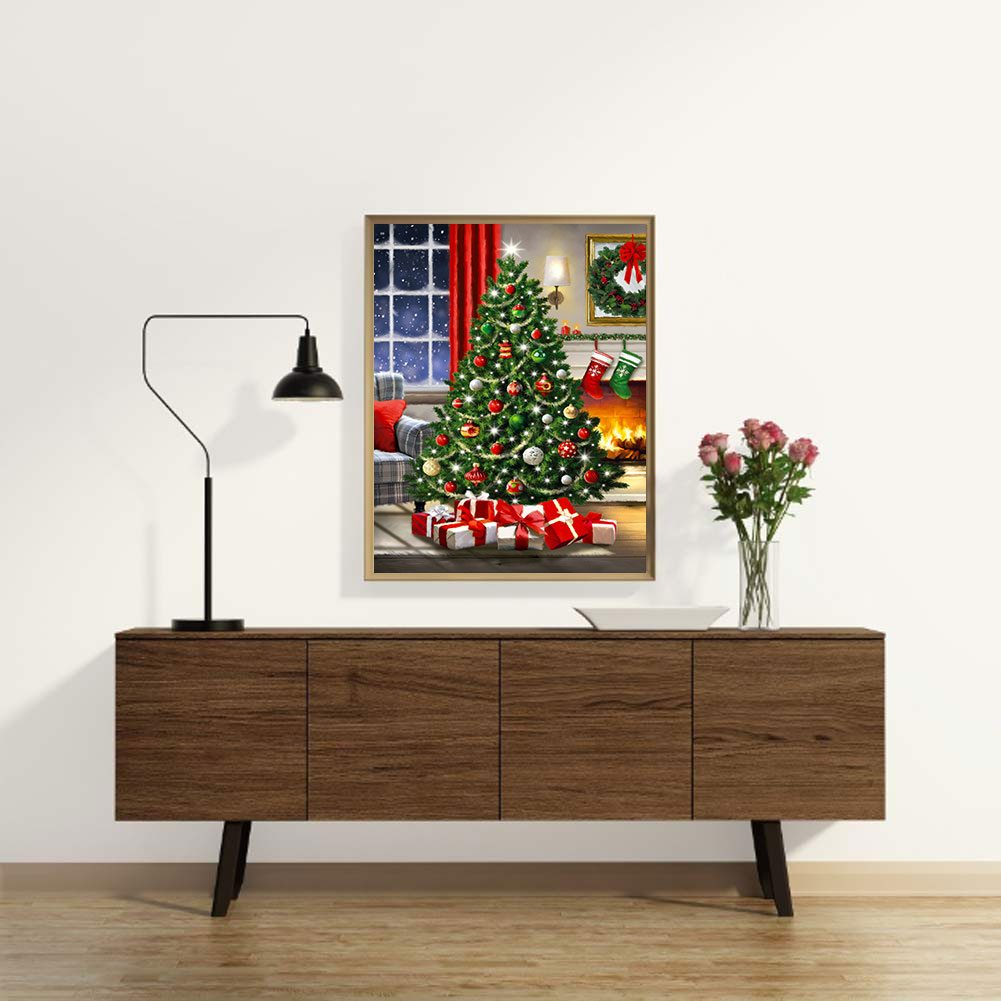 

(Multi-Size) Christmas Tree with Gifts - Round/Square Drill Diamond Painting - 30*40CM, Round diamond 40*50cm, 501 Original