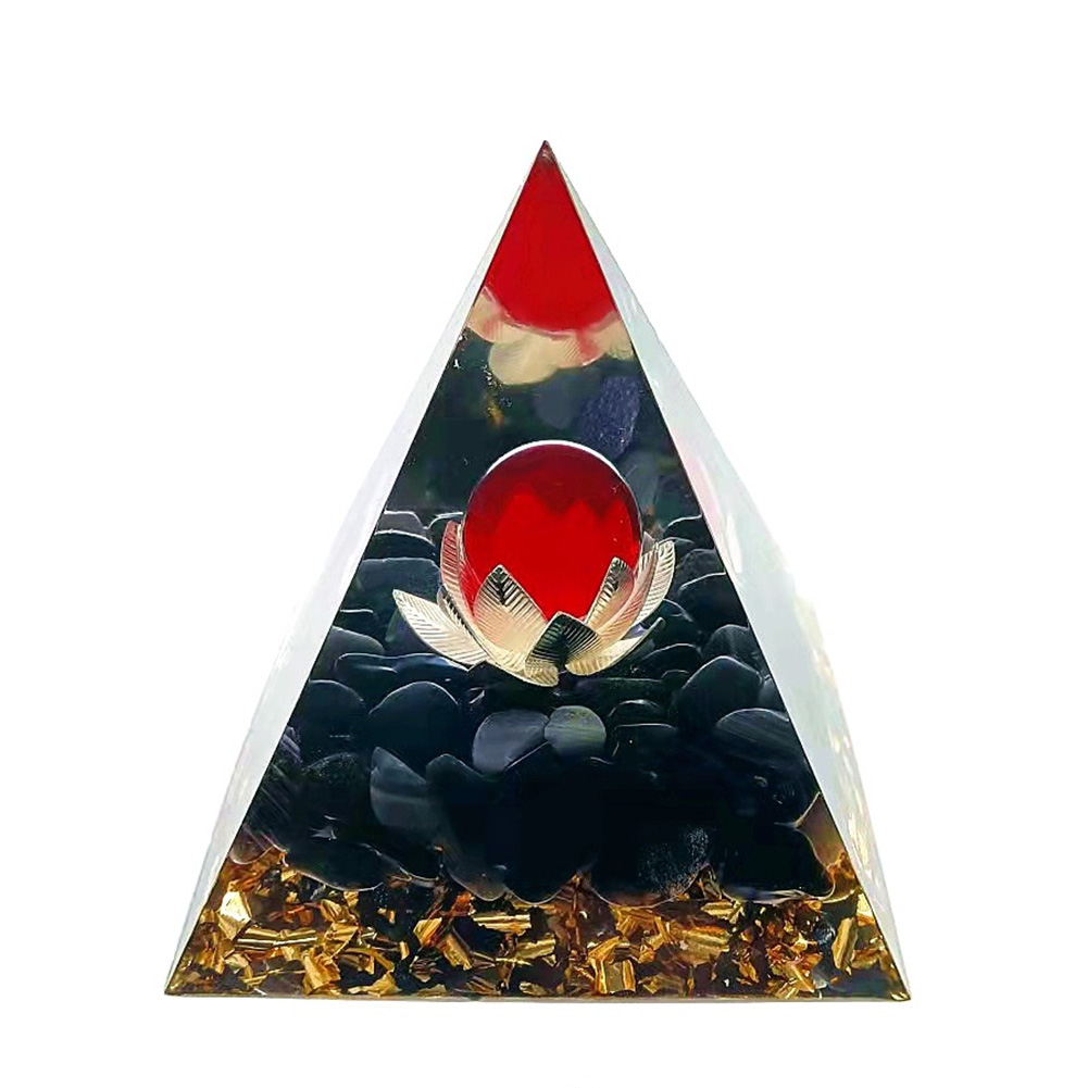 Natural Crystals Orgonite Pyramid Orgone Energy Healing Ornament Decor (C)