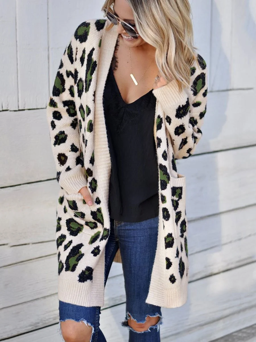 Leopard Knitted Cardigan