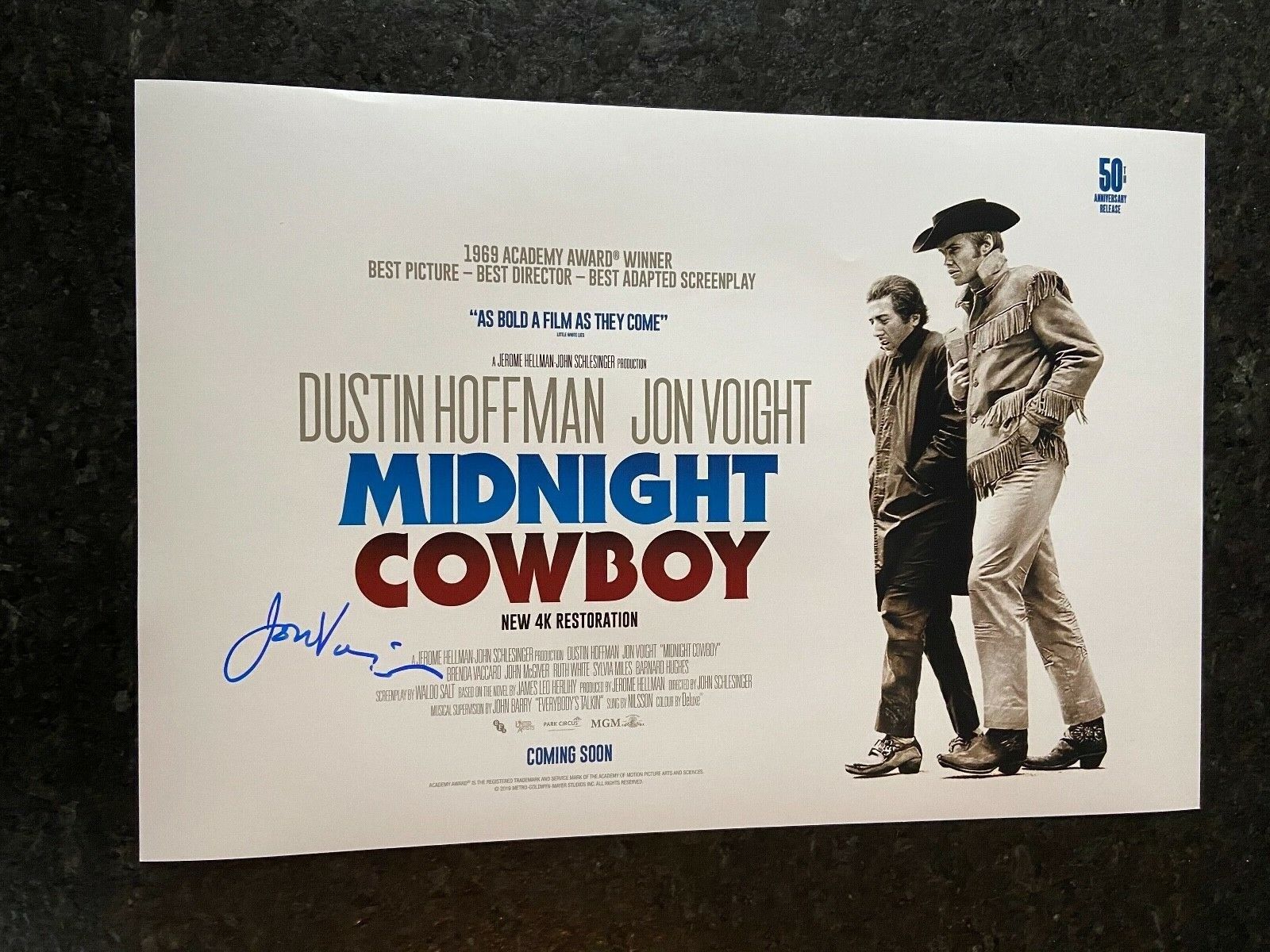 * JON VOIGHT * signed 12x18 poster * MIDNIGHT COWBOY * PROOF * 1