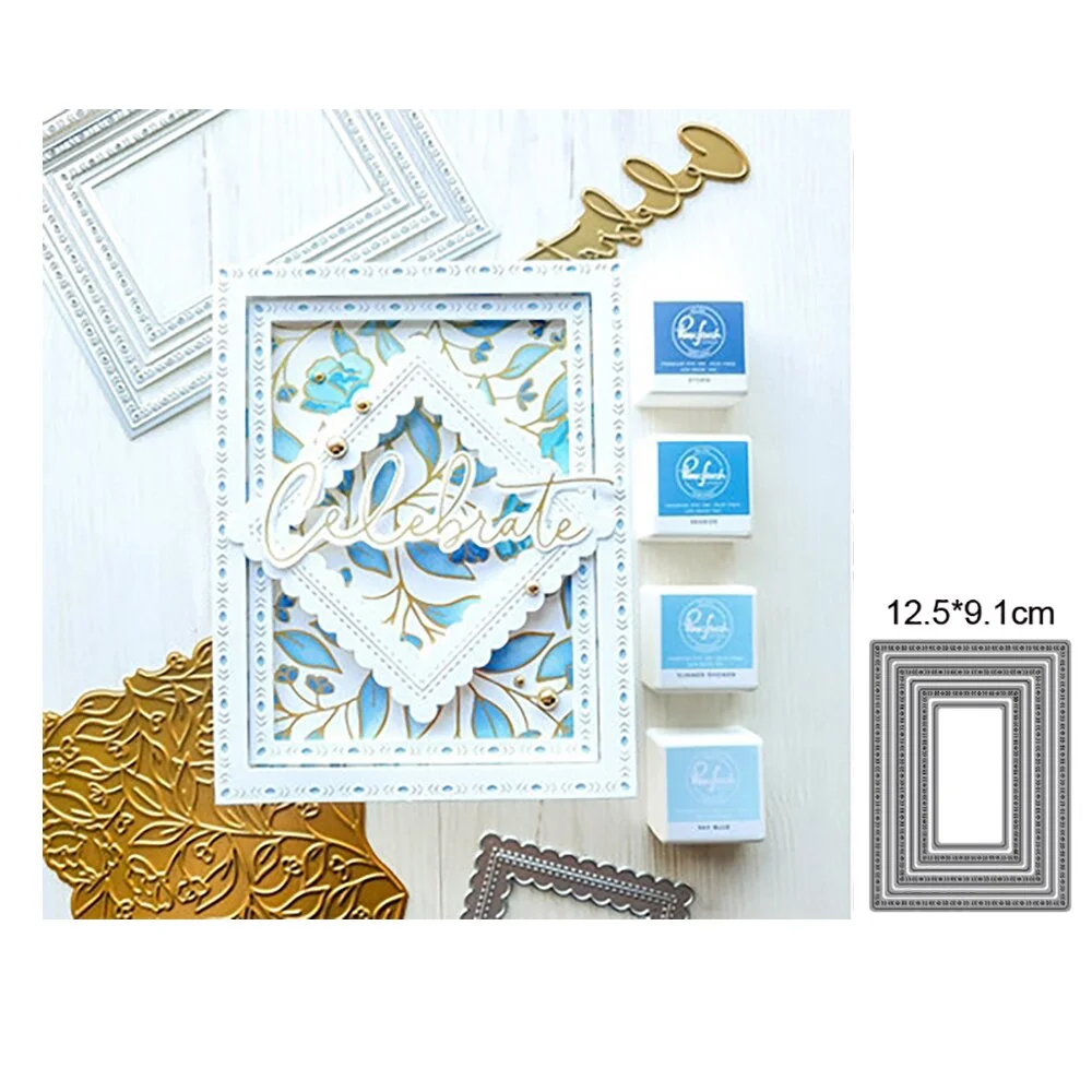 Craft Metal Cutting Dies Cut Die Mold Lace Background Frame Decoration Scrapbooking Dies Knife Mould Blade Punch Stencils Dies