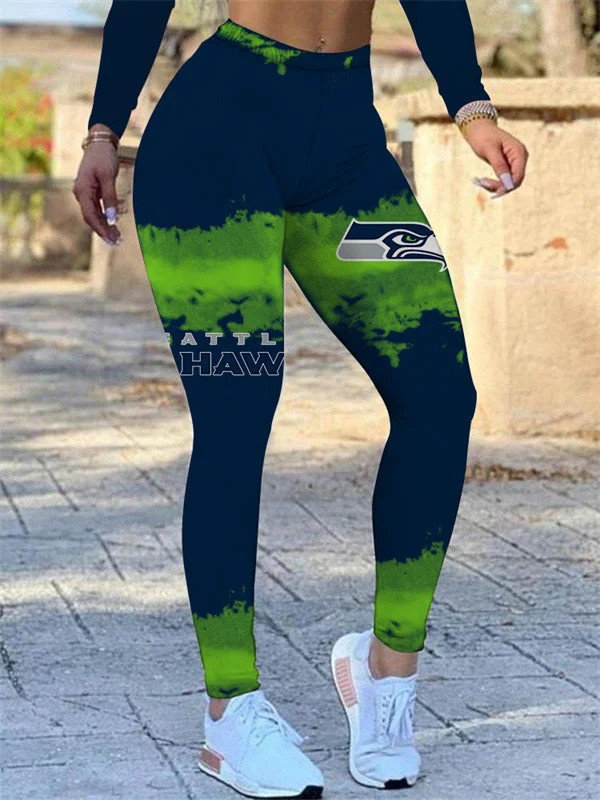 Seattle Seahawks Women's High Waist  Push Up Print Lounge Leggings