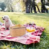 Portable Wicker Rattan Outdoor Camping Picnic Bag Food Container Basket