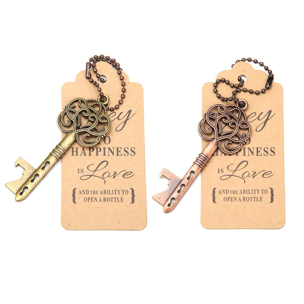 

5pcs Vintage Key Bottle Opener Gift Tags Card Chain Wedding Party Supplies, 501 Original