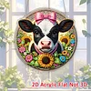 Cow DIY Diamond Painting Hanging Pendants Acrylic Crafts Kit for Home Wall Decor