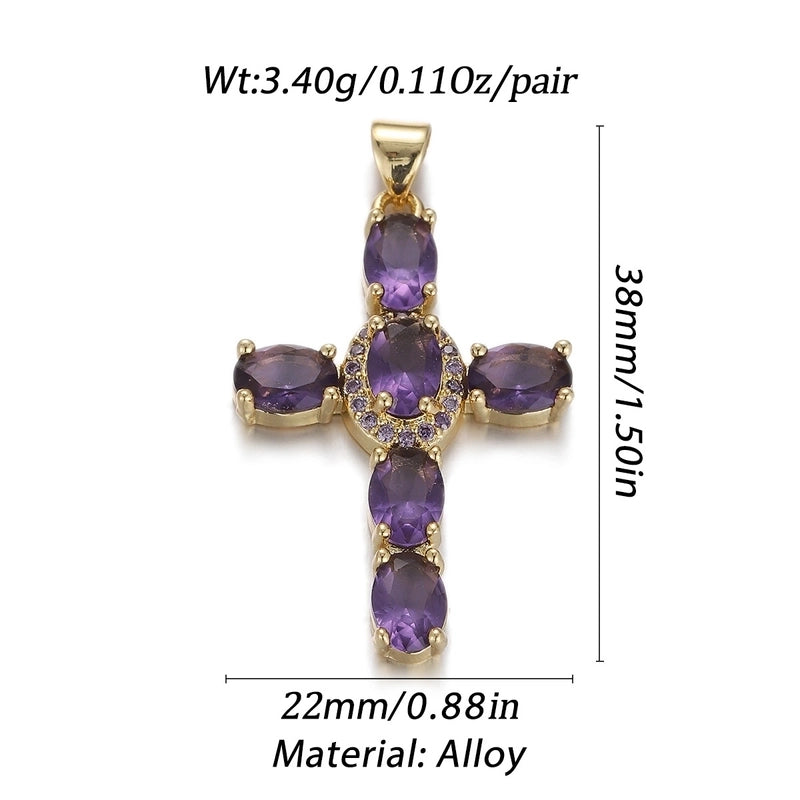 1 Piece Copper Zircon Cross Pendant