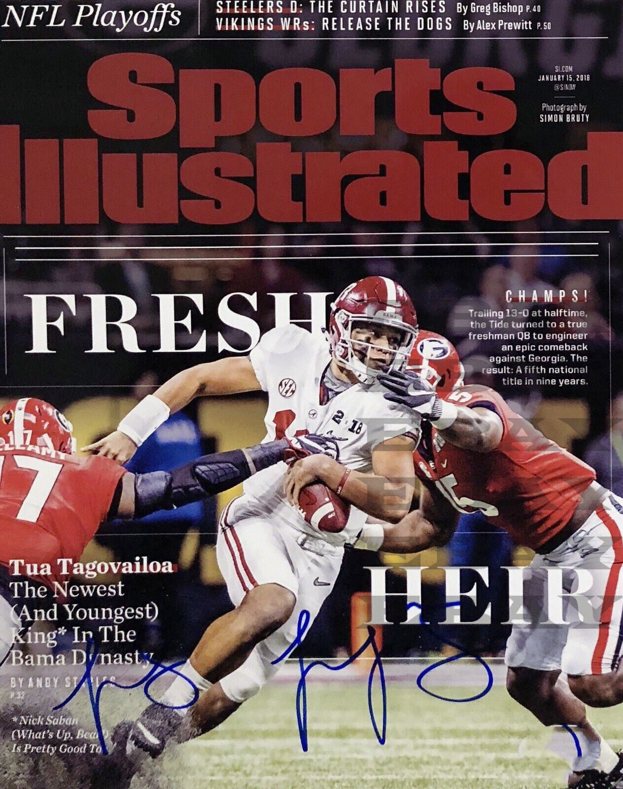 Tua Tagovailoa Alabama National Champ Signed 8x10 autographed Photo Poster painting Reprint