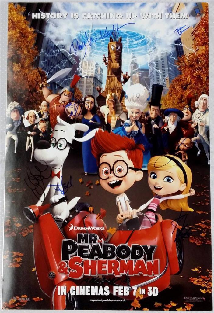 MR PEABODY & SHERMAN CAST SIGNED 20x30 Photo Poster painting PATRICK WARBURTON ARIEL WINTER