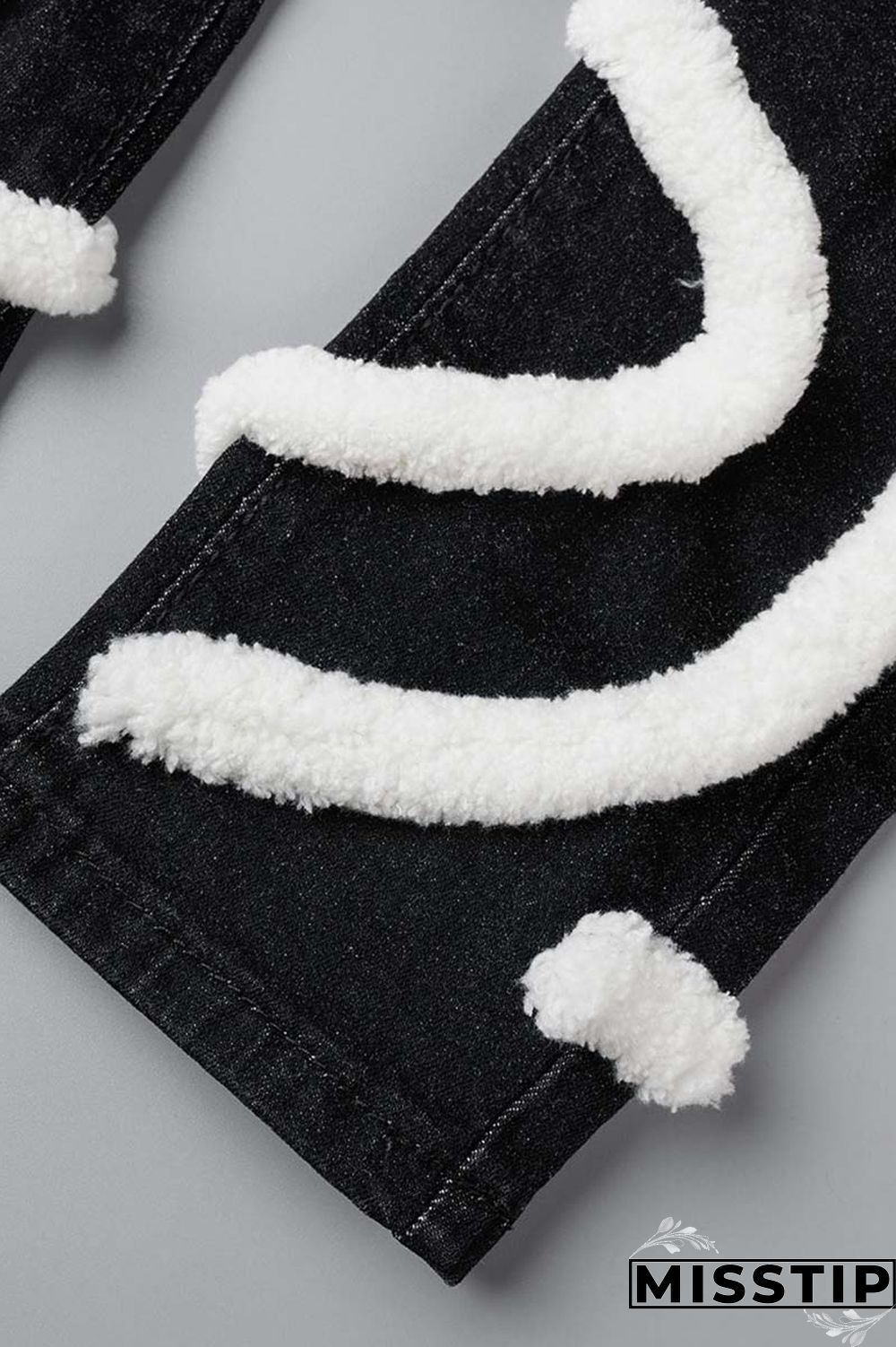 Light Blue Casual Solid Patchwork Mid Waist Regular Denim Jeans