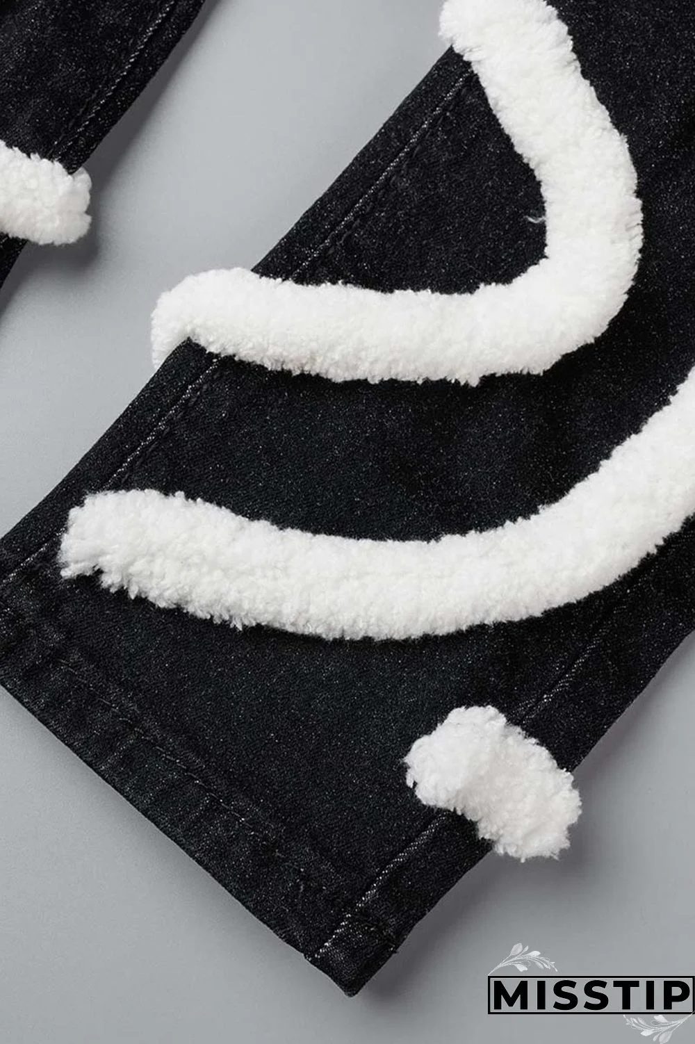 Light Blue Casual Solid Patchwork Mid Waist Regular Denim Jeans