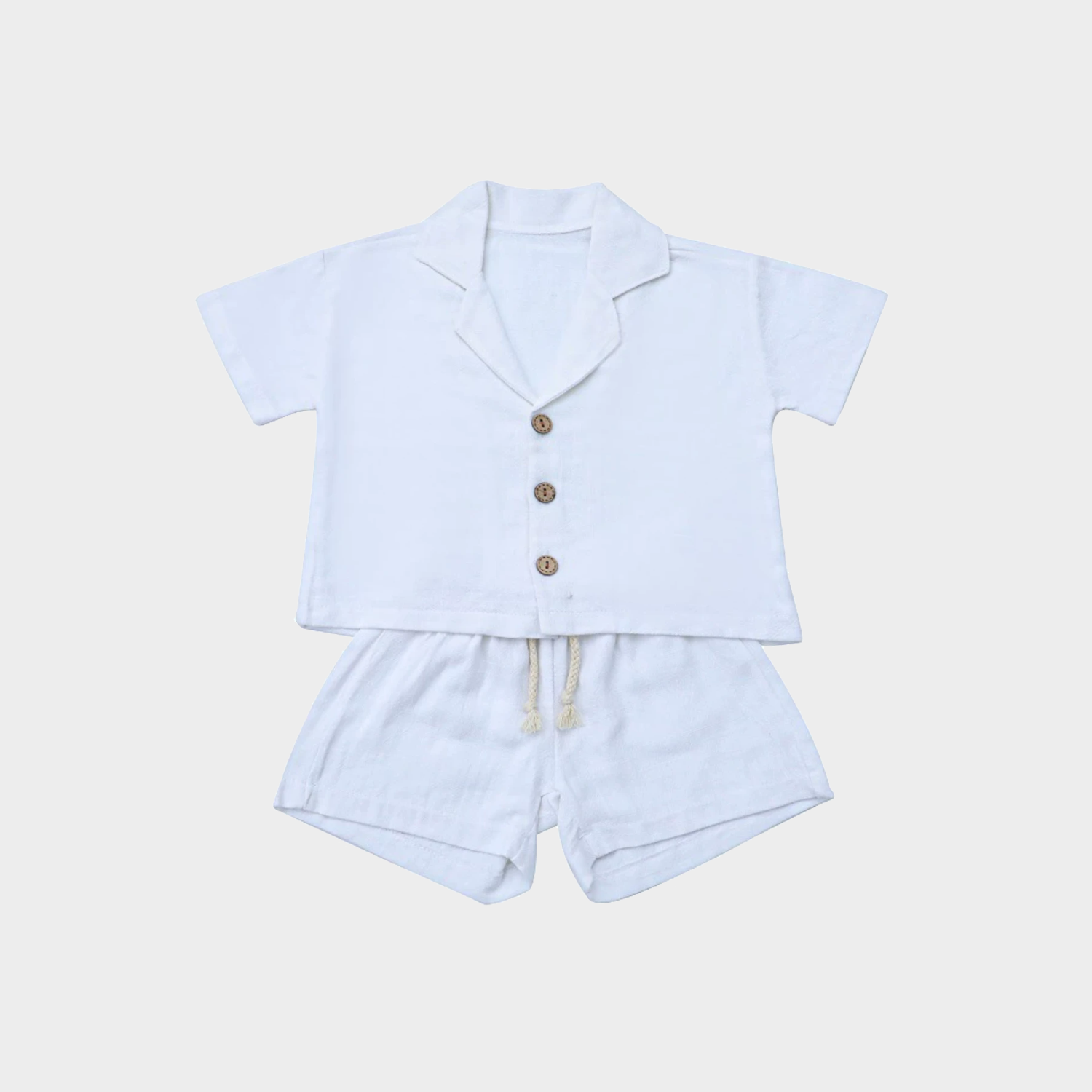 Polished Minimalist Linen Kids' Shirt and Pants Set REAL SILK LIFE