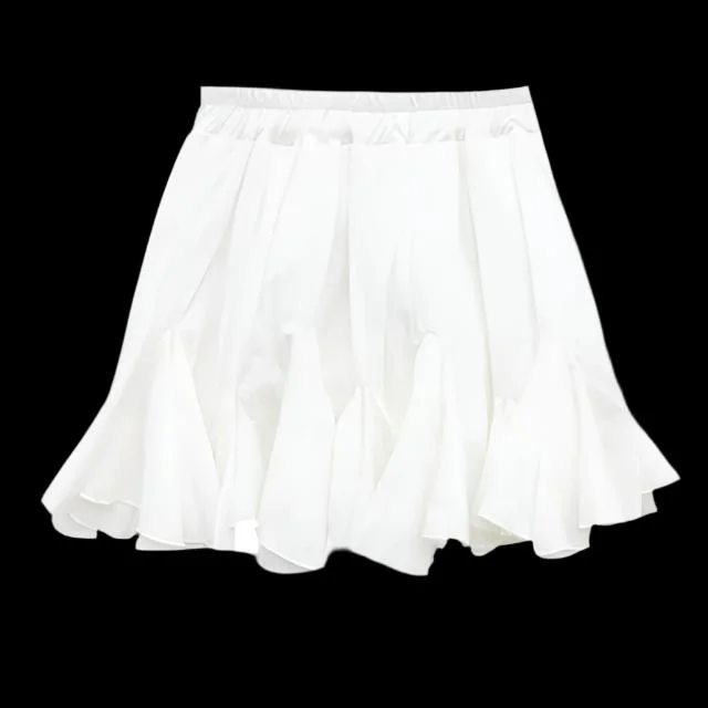 Toloer White Pleated Frill Mini Skirt-Outfit Ideas