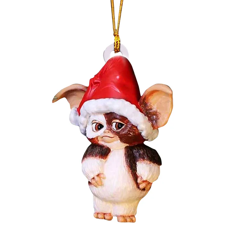 Santa Hat Gremlins Car Accessories Acrylic Car Pendant Universal for Automobiles