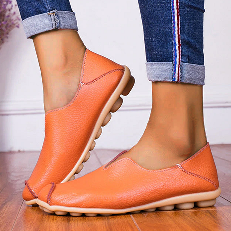 Women's Casual Flat Heel Cow Tendon Low Top Shoes
